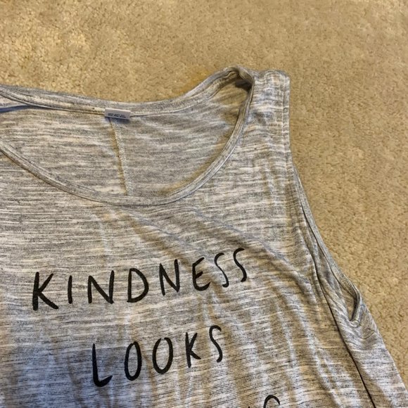 Two Old Navy Gray Tank Tops with Sayings Sizes S/M - Picture 6 of 14